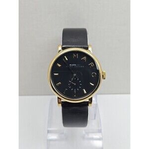 Womens Marc Jacobs Baker Watch Gold Tone Black Dial New Battery Dress Work Gift